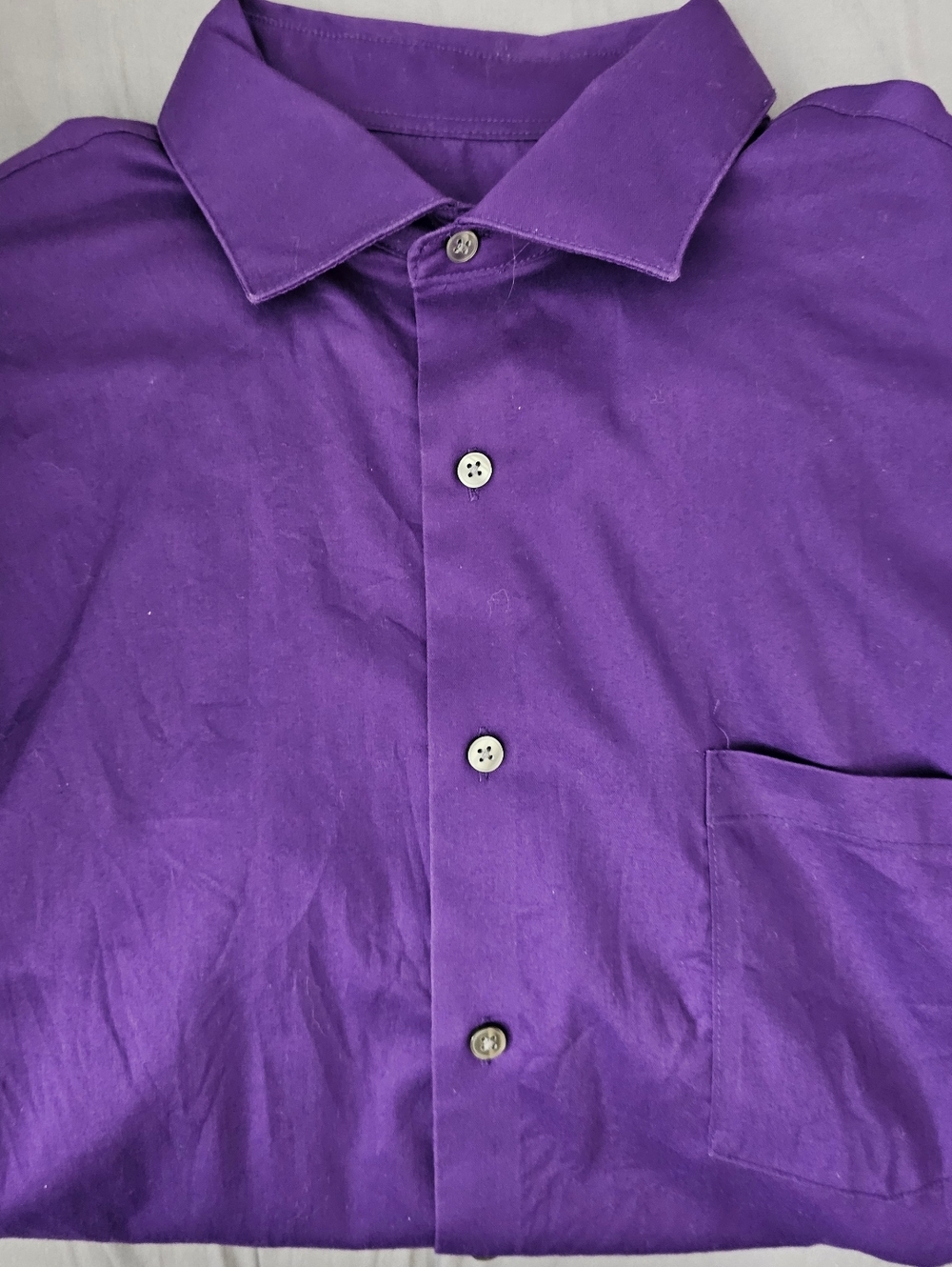 VanHeusen Purple Long Sleeve Dress shirt Wrinkle Free Regular Fit Size Lg